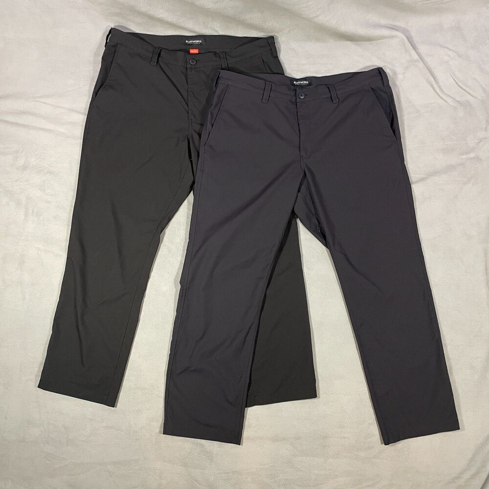 Bluffworks Ascender Pants Mens Size 38x30 *Lot of 2 Regular Fit Chino Travel